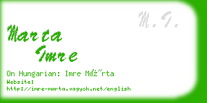 marta imre business card